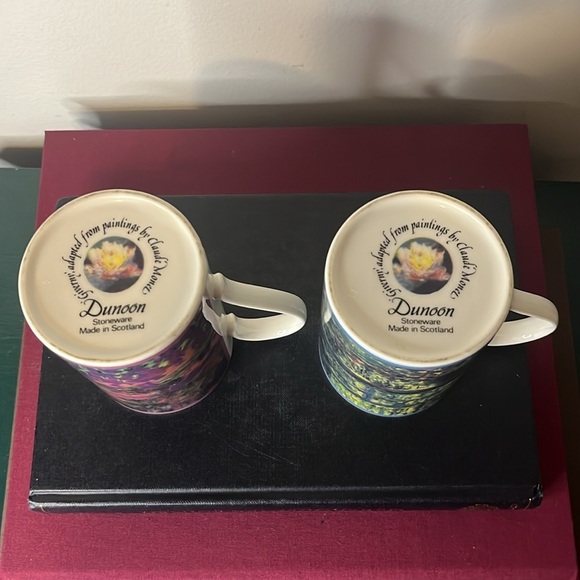 Pair of Dunoon Stoneware Claude Monet Inspired Coffee Tea Mugs Scotland - Picture 6 of 6
